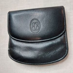 Buxton Partial Leather Black Bi-fold Dual Snap Minimalist Wallet